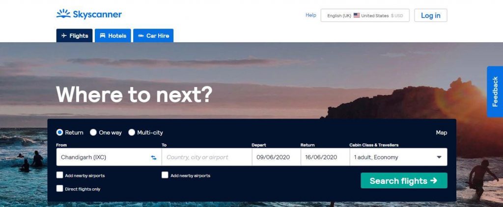 skyscanner app